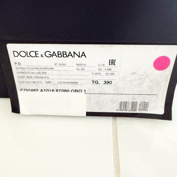 DOLCE & GABBANA Dauphine Logo Sandal NIB Gold 9 - Picture 2 of 10